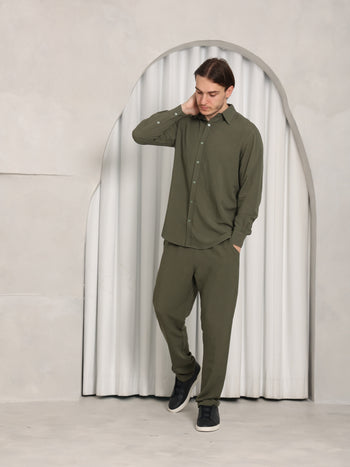 Laram Linen Set Dark Olive Green