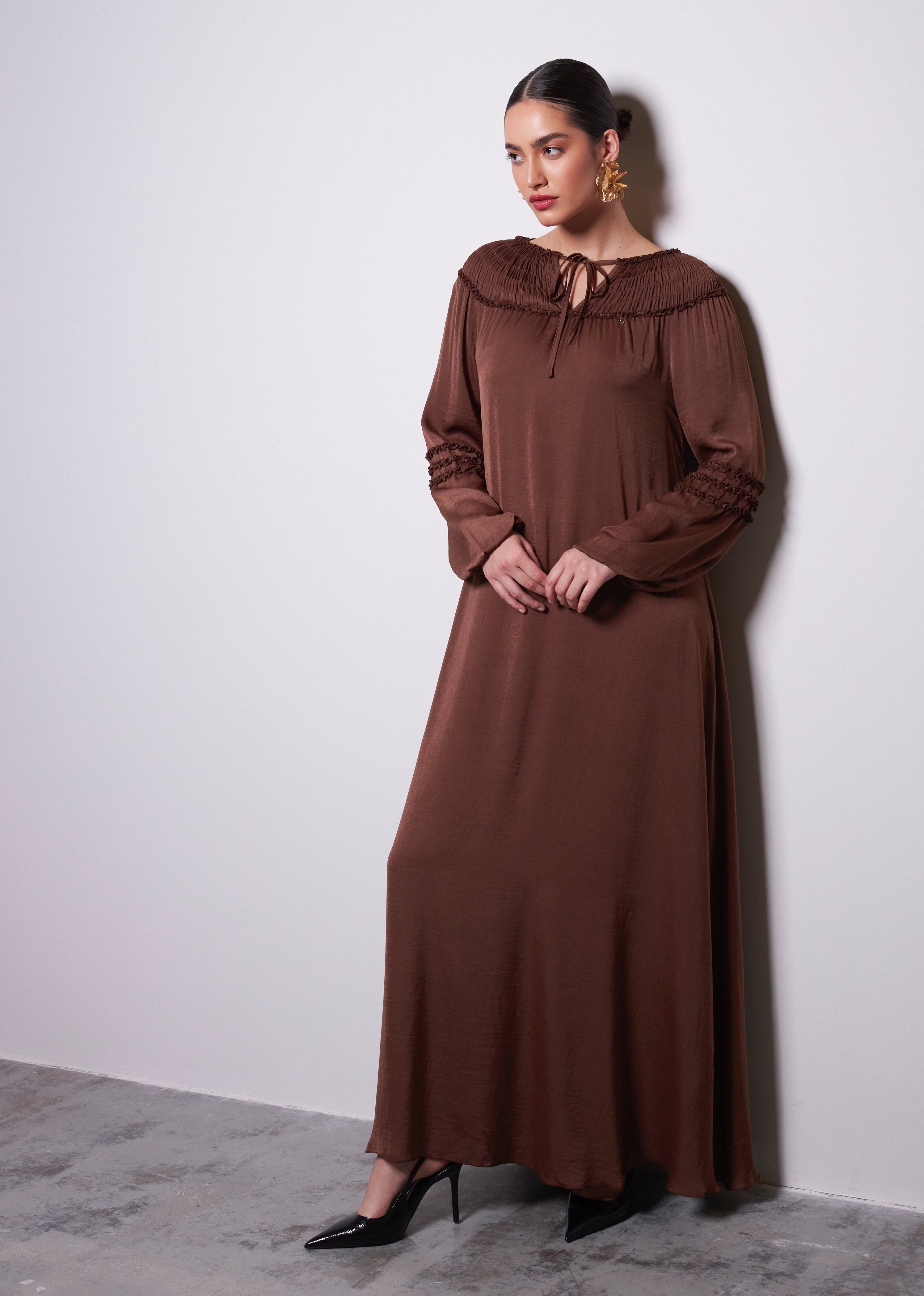 Delicate Dress in Brown