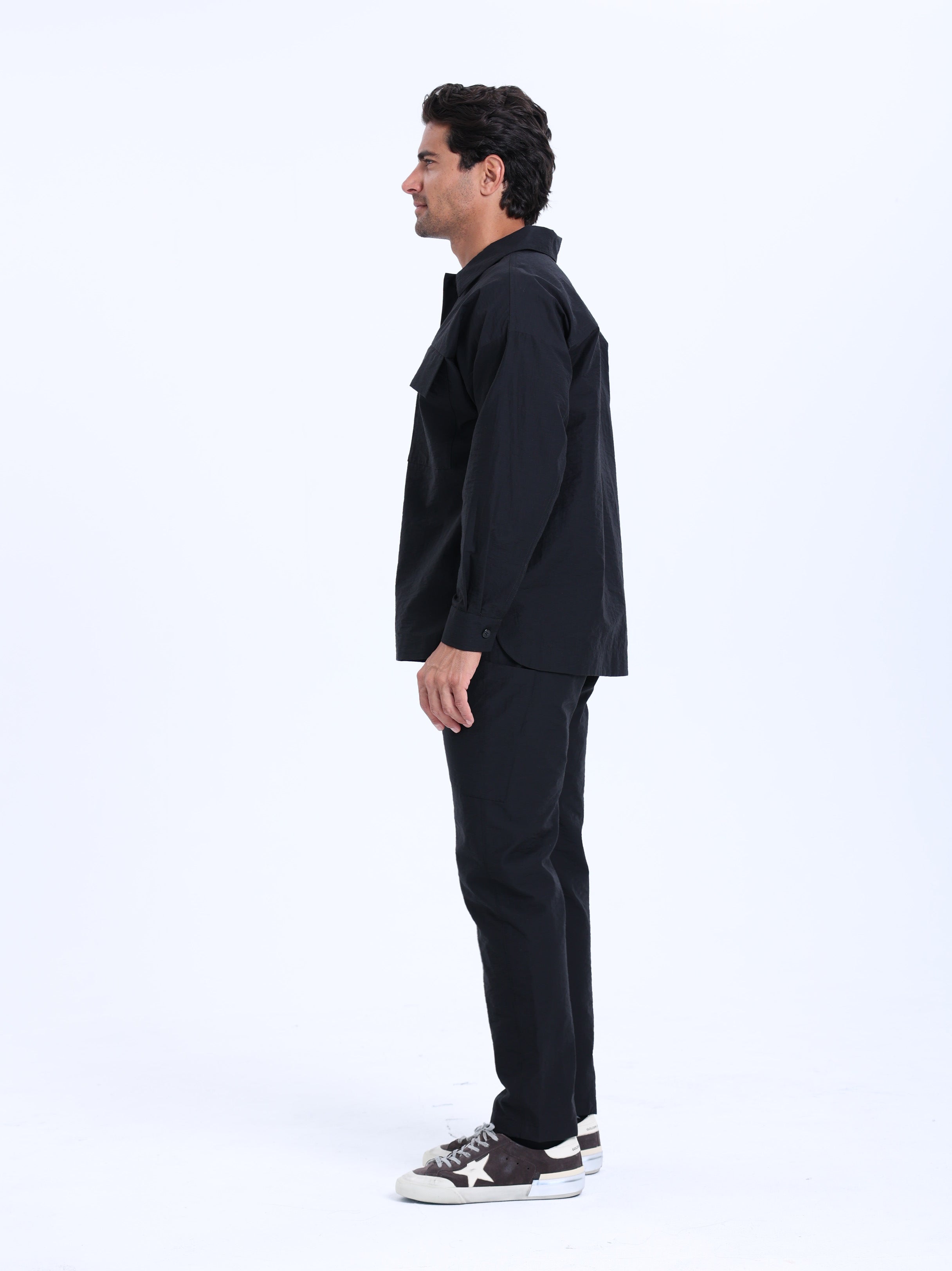 Текстурированный комплект брюк черного цвета