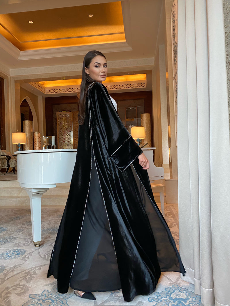 Hayati Abaya (black Royal Velvet)